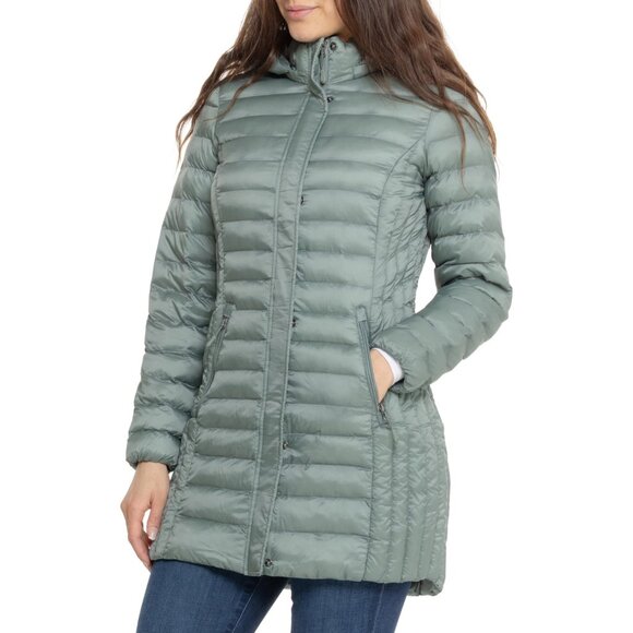 NEW 32 Degrees Packable Hooded Jacket - 3/4 Length, Insulated in green 1225 4s2 - Picture 2 of 3